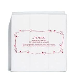 Shiseido Facial Cotton Pads - Includes 165 Squares - For Softener Application & Makeup Removal - 100% Natural, Super Soft