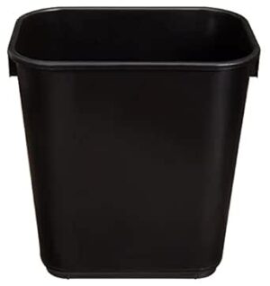 Amazon Basics Small Trash Can, Rectangular Commercial Office Wastebasket, 3 Gallon (Pack Of 6), Black (Previously AmazonCommercial brand)