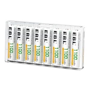 EBL 8 Pack AAA Ni-MH Rechargeable Batteries AAA Batteries ProCyco Technology (Typical 1100mAh, Minimum 1000mAh)