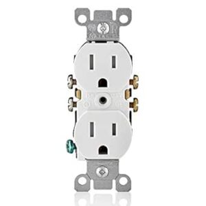 Leviton T5320-WMP 15 Amp 125V Tamper Resistant Duplex Receptacle (10 Pack), White