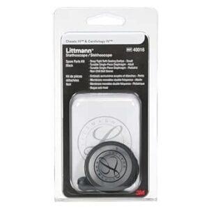 3M Littmann Stethoscope Spare Parts Kit – Black, Compatible with Classic III, Cardiology IV, CORE Digital, Includes Eartips, Adult & Pediatric Diaphragms, Non-Chill Bell Sleeve, 40016