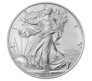 2024 - American Silver Eagle .999 Fine Silver with Our Certificate of Authenticity Dollar US Mint Uncirculated