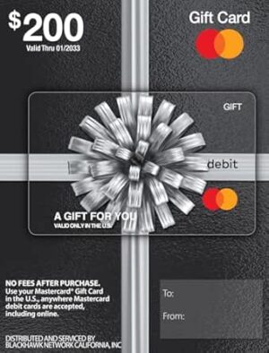 $200 Mastercard Gift Card (plus $6.95 Purchase Fee)