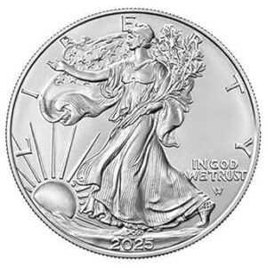 2025 - American Silver Eagle .999 Fine Silver with our Smyrnacoin Certificate of Authenticity Dollar Uncirculated US Mint