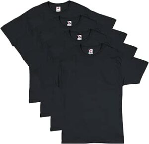 Hanes Men's Short Sleeve T-Shirt Pack, Essentials Crewneck Cotton T-Shirt, 4 or 6 Pack