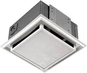 Broan-Nutone 682 Duct-Free Ventilation Fan, White Square Ceiling or Wall Exhaust Fan with Plastic Grille