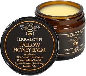 Organic Grass-Fed Beef Tallow Balm with Raw Honey - Moisturizing Cream for Soft, Smooth Skin - Handmade All-Natural Moisturizer (2 Oz, Citrus)