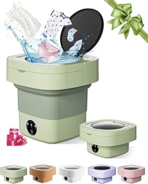 Portable Washing Machine, 9L Mini Laundry Washer with 3 Modes Cleaning for Underwear, Baby Clothes, Sock, Small Delicates. Foldable Washer and Dryer Combo for Apartment, Home, Hotel, Camping,RV(Green)