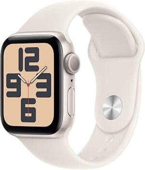 Apple Watch SE (2nd Gen) [GPS 40mm] Smartwatch with Starlight Aluminum Case with Starlight Sport Band S/M. Fitness and Sleep Trackers, Crash Detection, Heart Rate Monitor, Retina Display