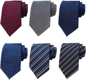 Adulove Men's Necktie Classic Silk Tie Woven Jacquard Neck Ties 6 PCS