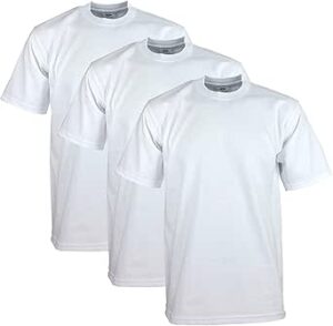 Pro Club Men's 3-Pack Heavyweight Cotton Short Sleeve Crew Neck T-Shirt