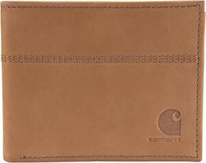 Carhartt Men's Casual Saddle Leather Wallets, Available in Multiple Styles and Colors