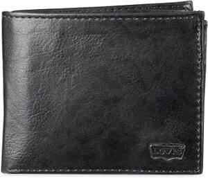 Levi's Men's Extra Capacity Slimfold Wallet with Multiple Card Slots and ID Window