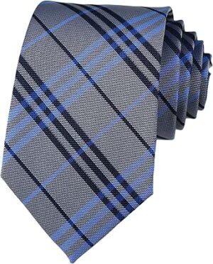 Kihatwin Men's Gingham Check Stripe Ties Pattern Business Formal Designer Neckties 3.15"